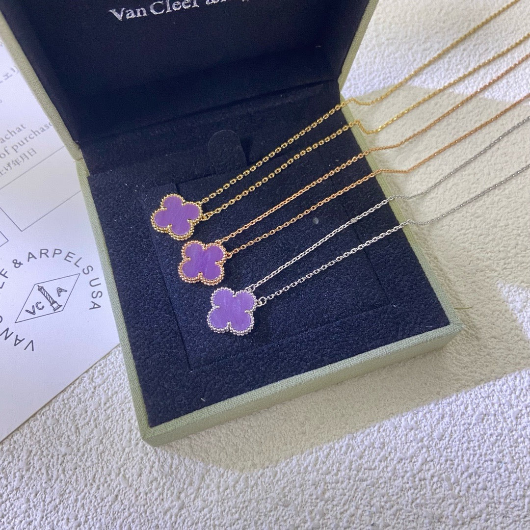 Mysitc CLOVER 15MM PURPLE VIOLET NECKLACE