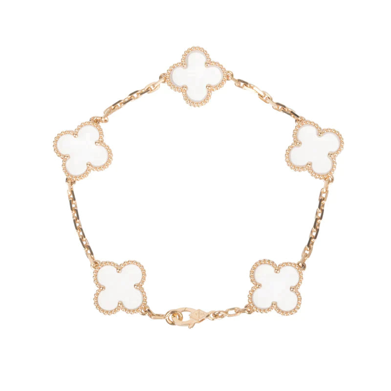 [Mystic]CLOVER 5 MOTIF ROCK CRYSTAL BRACELET