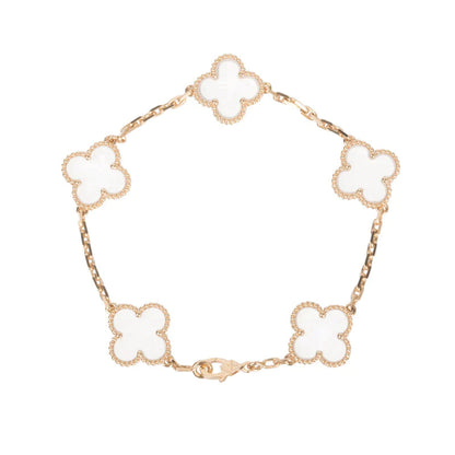 [Mystic]CLOVER 5 MOTIF ROCK CRYSTAL BRACELET