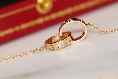 [Mystic]LOVE NECKLACE PINK GOLD AND SILVER