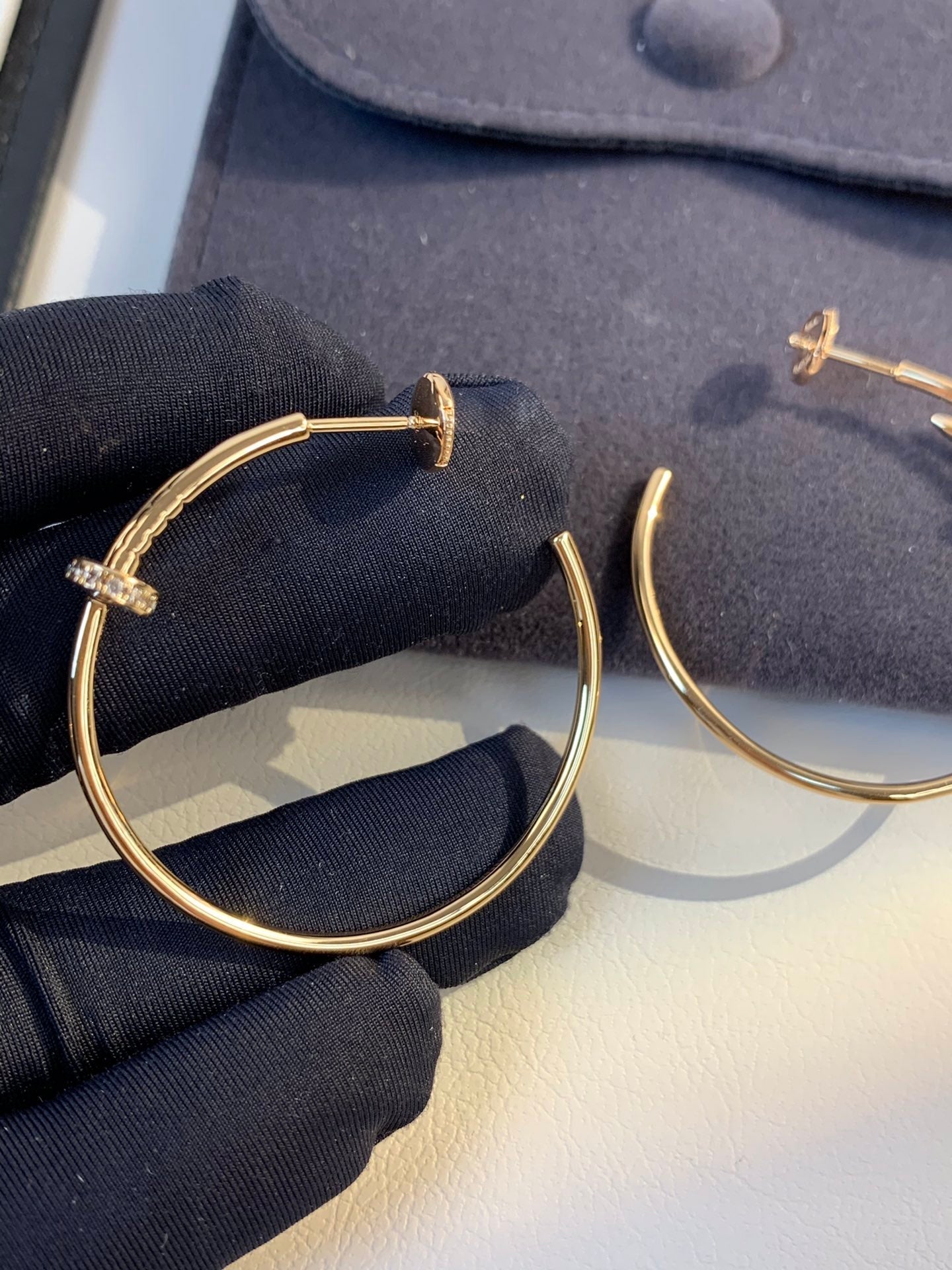 [Mystic]JUSTE EARRINGS GOLD DIAMONDS 1.8MM
