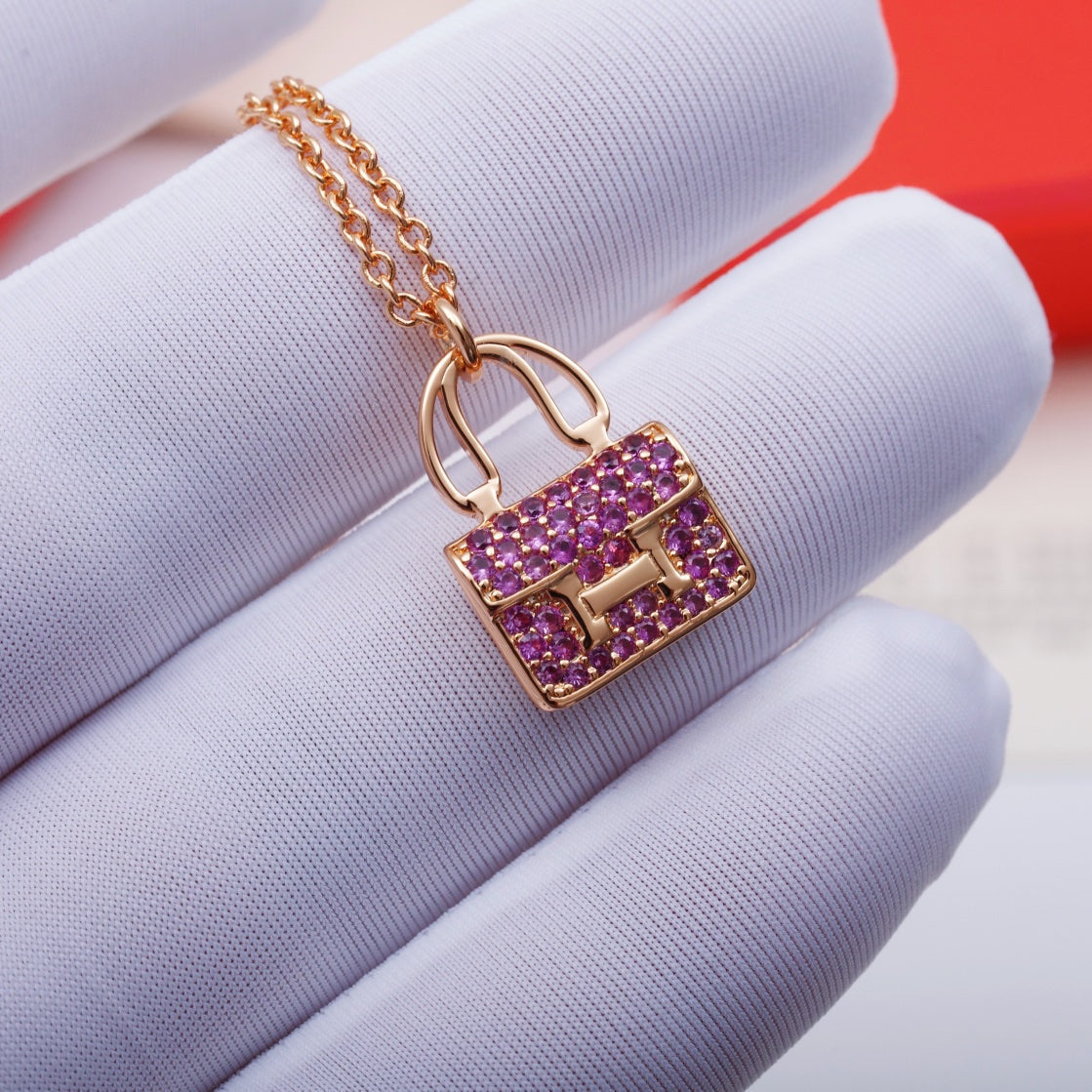 [Mystic]CONSTANCE PEDANT PURPLE DIAMOND NECKLACE