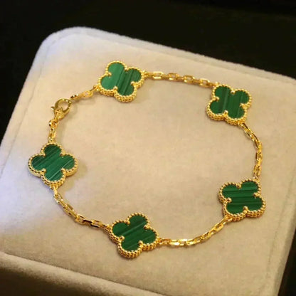 [Mystic] CLOVER 5 MOTIF MALACHITE BRACELET COLLECTION
