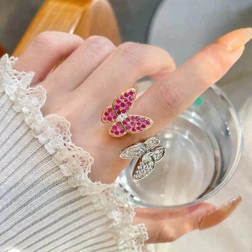 [Mystic]TWIN BUTTERFLY DIAMOND RING