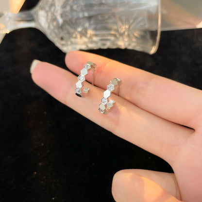 [Mystic]BEE LOVE DIAMOND HOOP EARRINGS