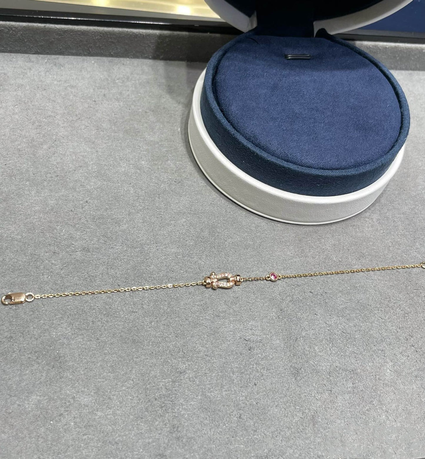 [Mystic]FORCE 10 DIAMOND CHAIN LINK PINK GOLD BRACELET