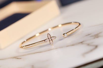 [Mystic]IDYLLE GOLD OPEN BRACELET DIAMOND PAVED