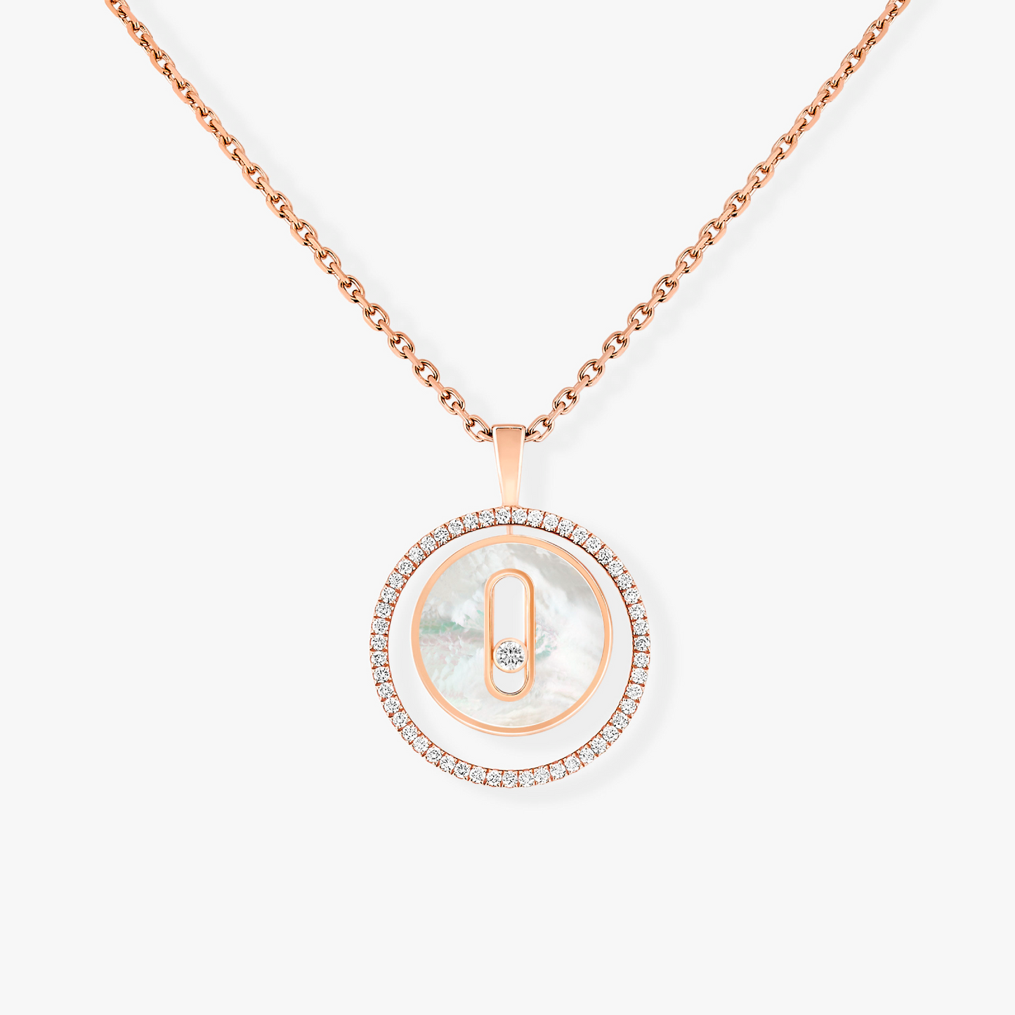 [Mystic ]Mystic MOVE 1 DIAMOND WHITE MOTHER OF PEARL PINK GOLD DIAMOND NECKLACE