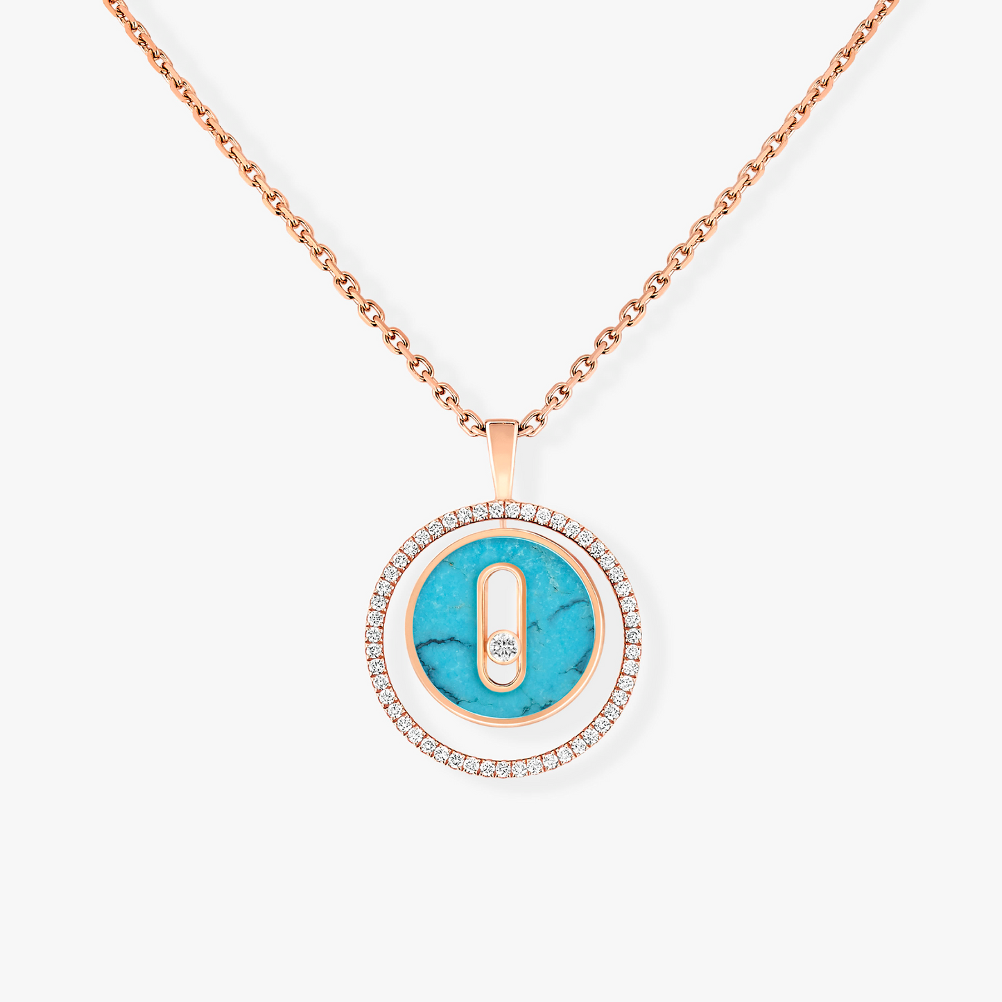 [Mystic ]Mystic MOVE 1 DIAMOND TURQUOISE PINK GOLD DIAMOND NECKLACE