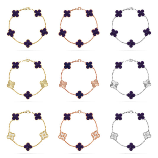 [Mystic]CLOVER 5 MOTIF PURPLE STRIPES BRACELET COLLECTION