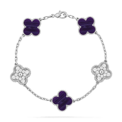 [Mystic]CLOVER 5 MOTIF PURPLE STRIPES BRACELET COLLECTION
