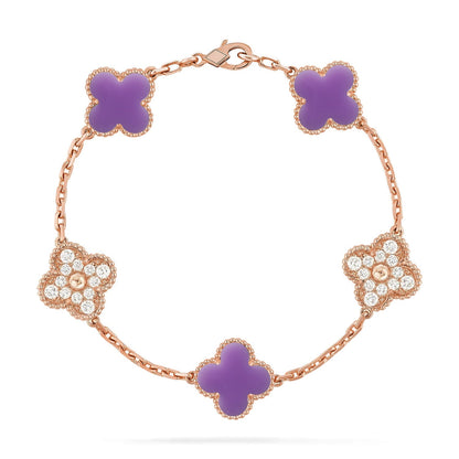 [Mystic]CLOVER 5 MOTIF LIGHT PURPLE BRACELET COLLECTION