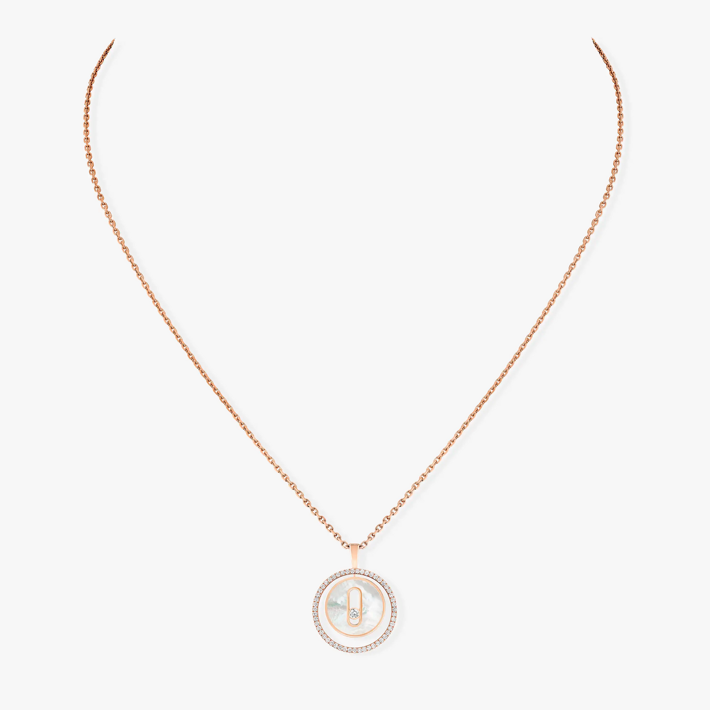 [Mystic ]Mystic MOVE 1 DIAMOND WHITE MOTHER OF PEARL PINK GOLD DIAMOND NECKLACE