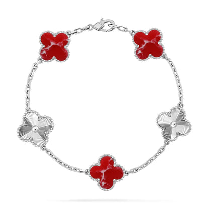 [Mystic]CLOVER 5 MOTIF RED PATTERN BRACELET COLLECTION