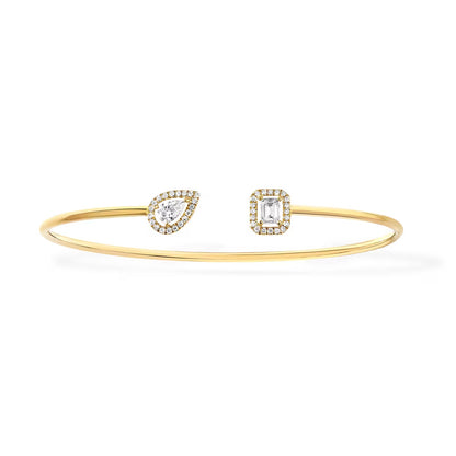 [Mystic ]JONC FLEX MY TWIN TOI & MOI SILVER DIAMOND BRACELET