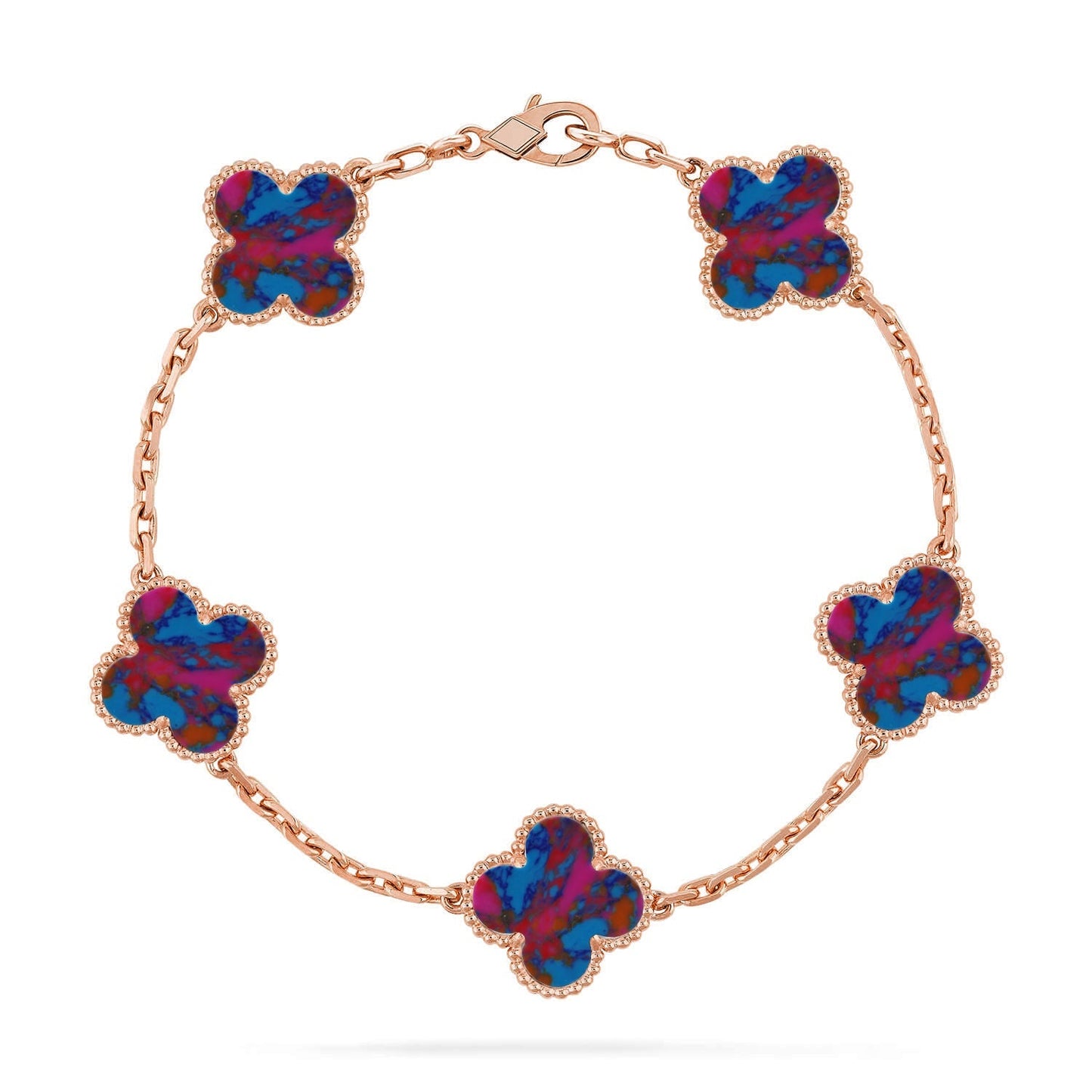 [Mystic]CLOVER 5 MOTIF COLOR GEMSTONES BRACELET COLLECTION