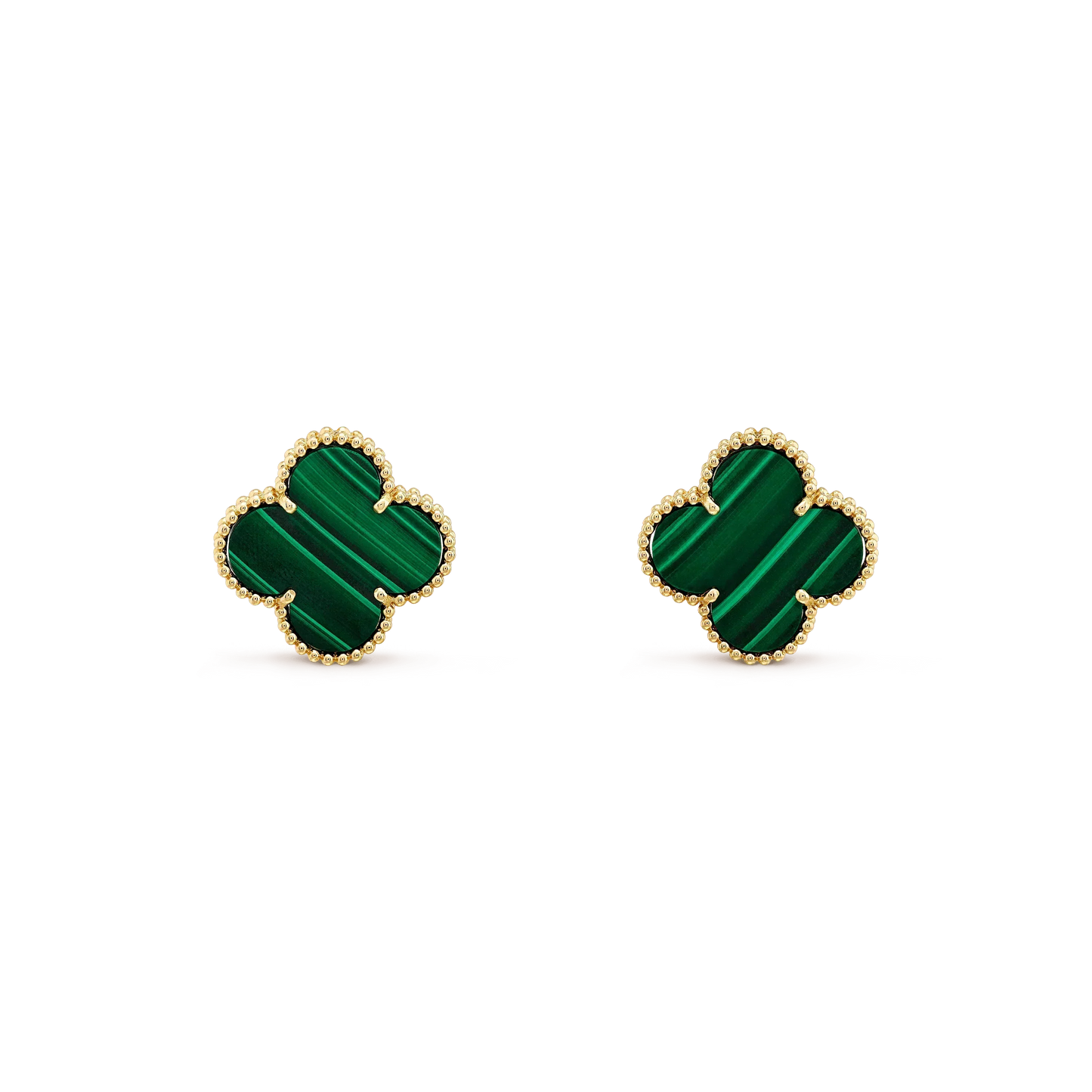 [Mystic]CLOVER MINI 9.5MM MALACHITE  EARRINGS