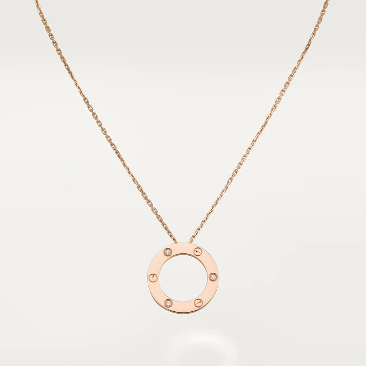 [Mystic]LOVE NECKLACE 16MM 3 DIAMONDS