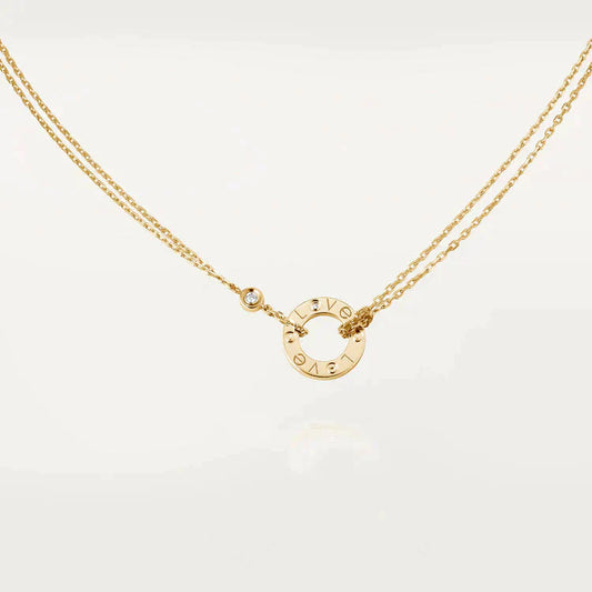 [Mystic]LOVE NECKLACE 16MM 2 DIAMONDS