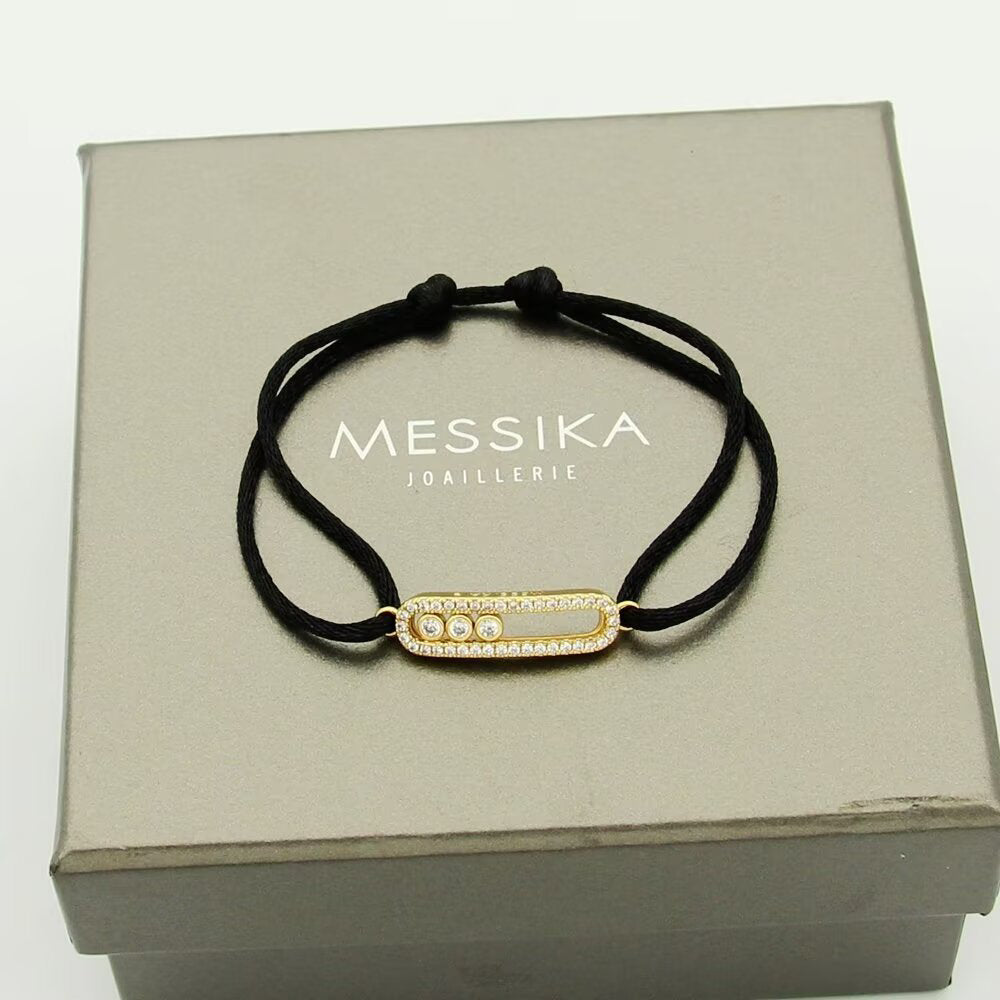 [Mystic ]MK Care(s) pink cord pavé bracelet