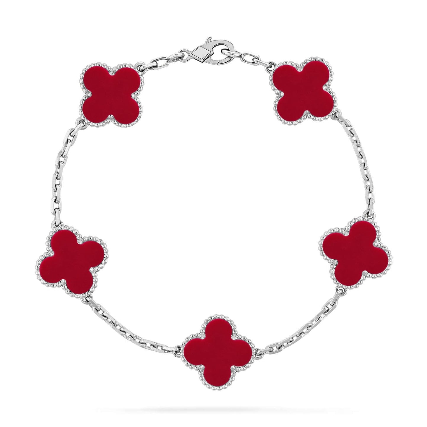 [Mystic] CLOVER 5 MOTIF RED CORNELIAN BRACELET COLLECTION
