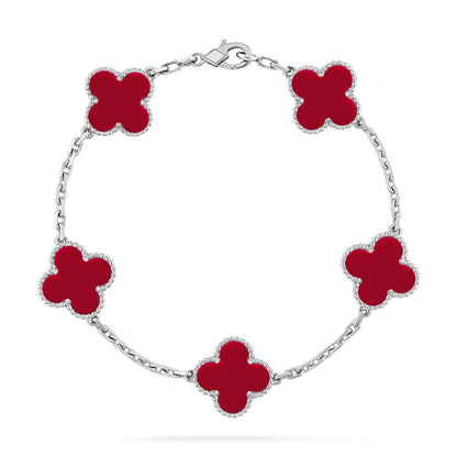 [Mystic] CLOVER 5 MOTIF RED CORNELIAN BRACELET COLLECTION