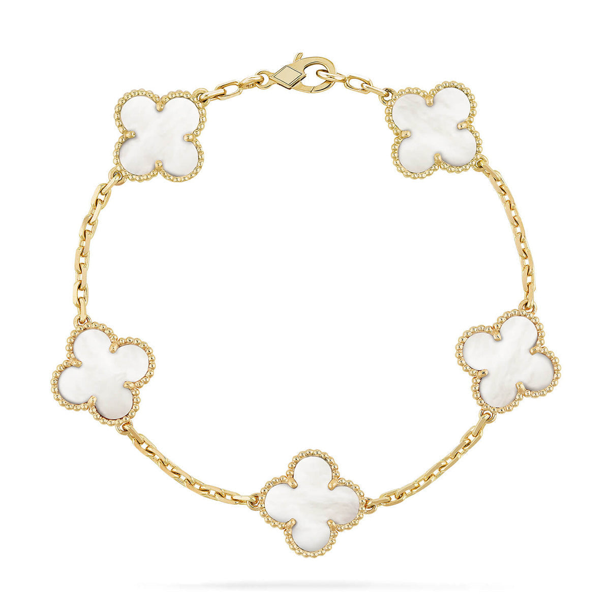 [Mystic]CLOVER WHITE PEARL MOP 5 MOTIF BRACELET COLLECTION