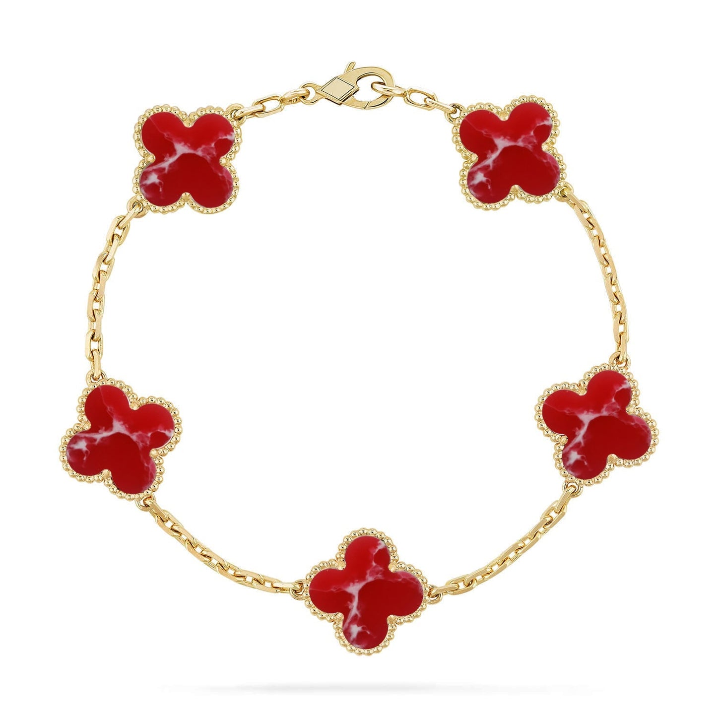 [Mystic]CLOVER 5 MOTIF RED PATTERN BRACELET COLLECTION