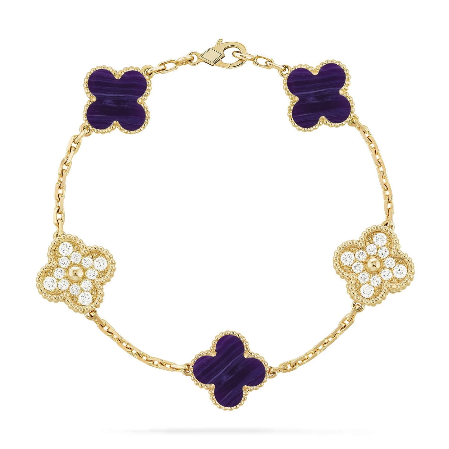 [Mystic]CLOVER 5 MOTIF PURPLE STRIPES BRACELET COLLECTION