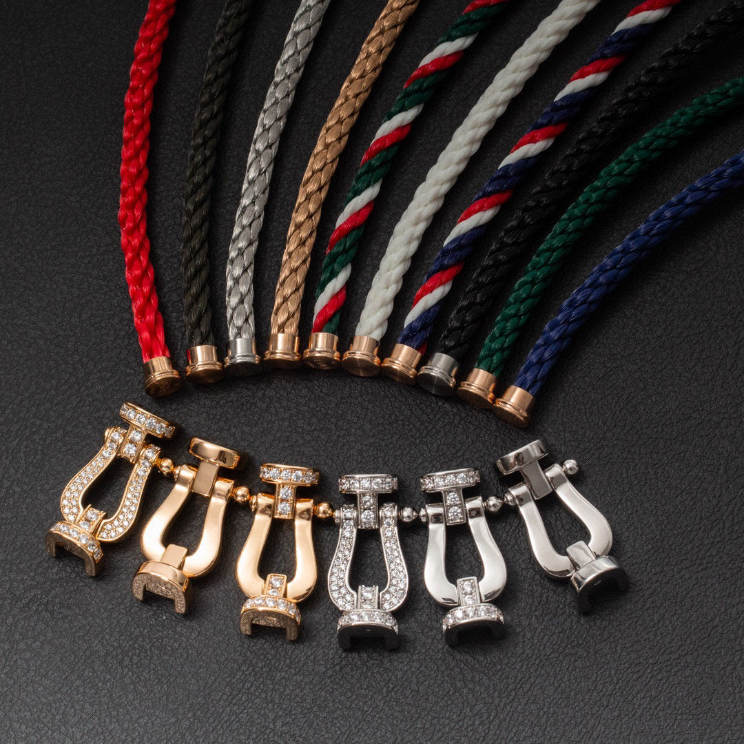 [Mystic]FORCE LARGE HORSESHOE HALF DIAMOND BRACELET GOLD