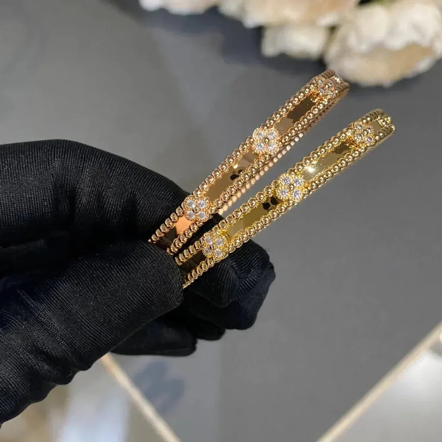[Mystic]CLOVER BRACELET 4MM DIAMONDS