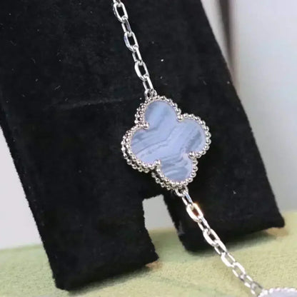 [Mystic] CLOVER 5 MOTIF PURPLE CHALCEDONY BRACELET COLLECTION