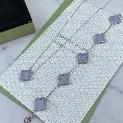 [Mystic] CLOVER 5 MOTIF PURPLE CHALCEDONY BRACELET COLLECTION