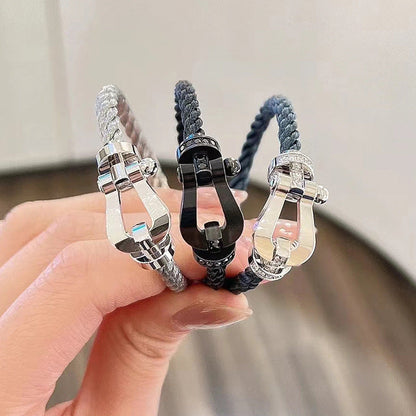 [Mystic]FORCE LARGE HORSESHOE FULL DIAMOND BRACELET SILVER