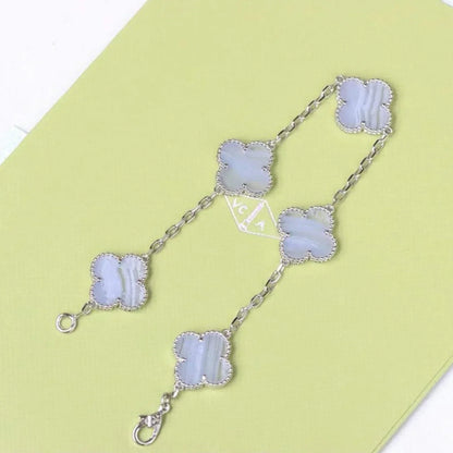 [Mystic] CLOVER 5 MOTIF PURPLE CHALCEDONY BRACELET COLLECTION