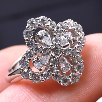 [Mystic]LOOP RING FULL MOTIF DIAMOND 16MM SILVE