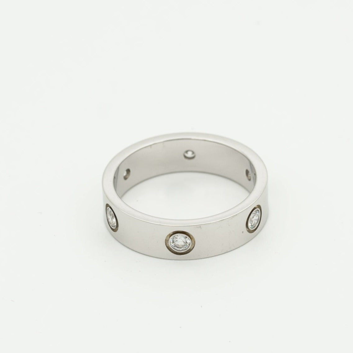 [Mystic]LOVE RING 5.5MM 6 DIAMONDS SILVER
