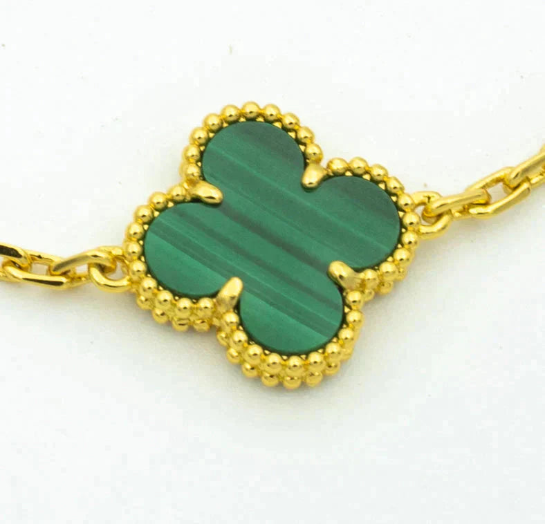 [Mystic] CLOVER 5 MOTIF MALACHITE BRACELET COLLECTION