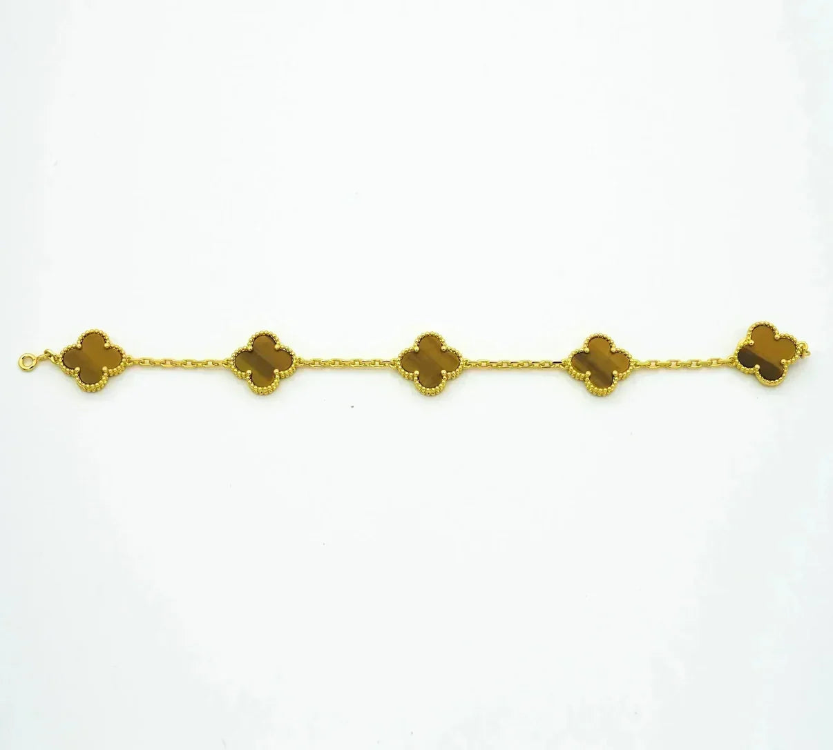 [Mystic] CLOVER 5 MOTIFS TIGER EYE BRACELET COLLECTION