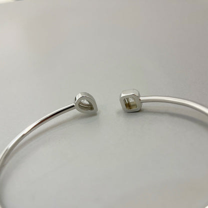 [Mystic ]JONC FLEX MY TWIN TOI & MOI SILVER DIAMOND BRACELET