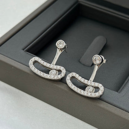 [Mystic ]MOVE UNO SILVER DIAMOND EARRINGS