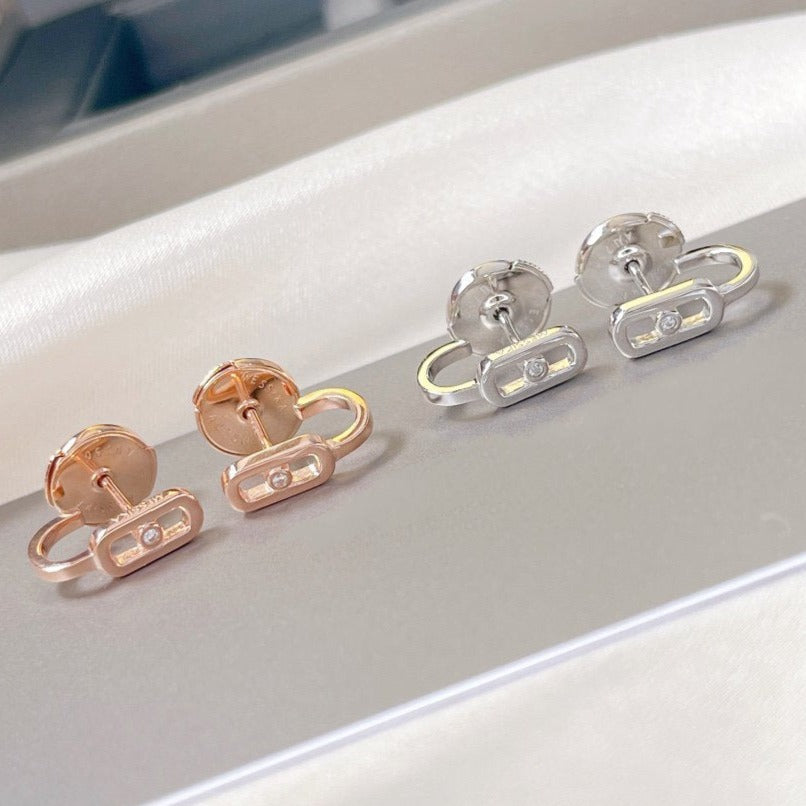 [Mystic ]CREOLES MOVE UNO MINI 1 DIAMOND EARRINGS