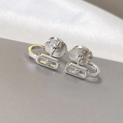 [Mystic ]CREOLES MOVE UNO MINI 1 DIAMOND EARRINGS