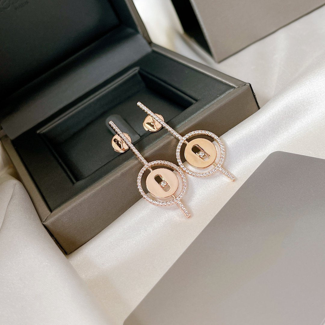 [Mystic ]Mystic MOVE ARROW PINK GOLD DIAMOND EARRINGS