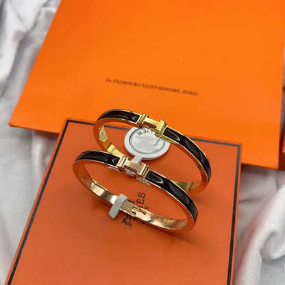 [Mystic]CLASSIC HM CLIC BLACK 8MM ENAMEL BRACELET