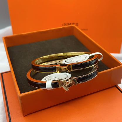 [Mystic]CLASSIC HM CLIC BLACK 8MM ENAMEL BRACELET