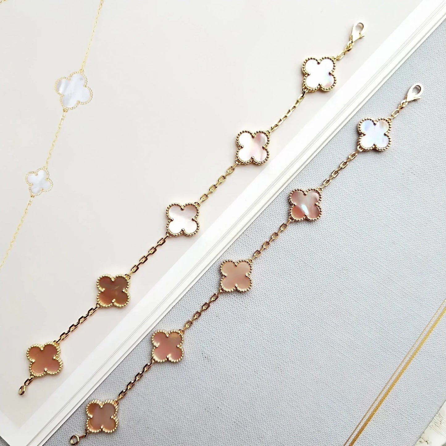 [Mystic] CLOVER 5 MOTIFS  PINK MOP BRACELET COLLECTION