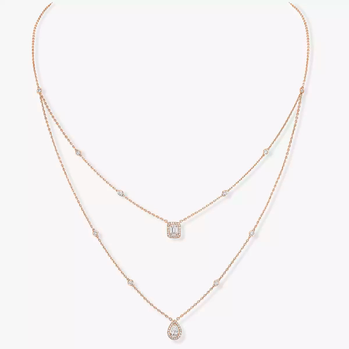[Mystic ]Diamond Necklace My Twin 2 Rows