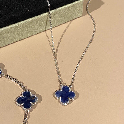 [Mystic]CLOVER 15MM PIETERSITE NECKLACE SILVER