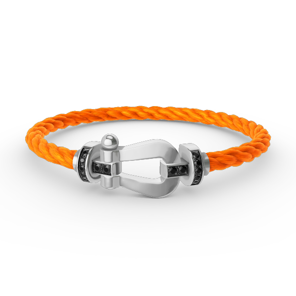 [Mystic]FORCE LARGE HORSESHOE BLACK DIAMOND BRACELET SILVER